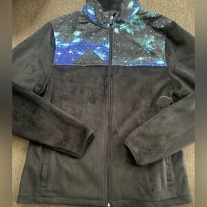 NWT Women’s FILA SPORT Fleece Full Zip Jacket Black Multi ~ Size M
